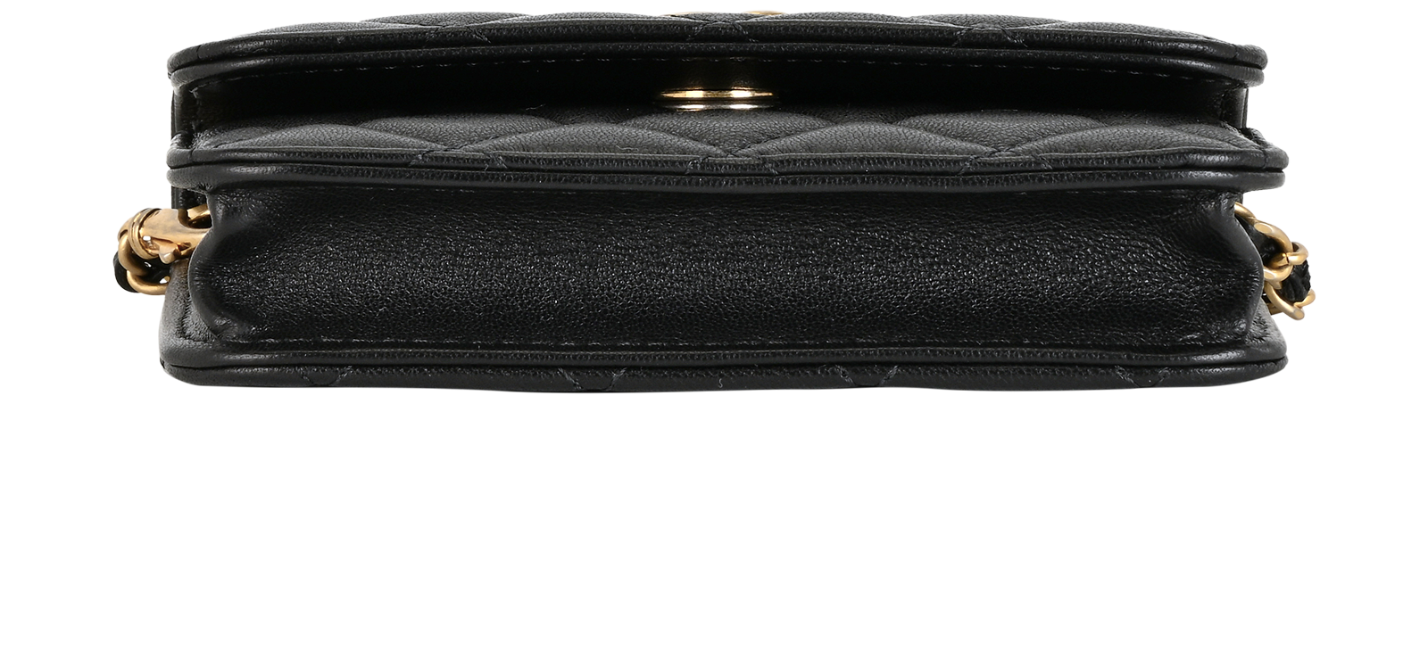 Pearl Crush Mini Wallet On Chain, &pound;2,500, Handbags, Black, Lambskin Leather, Top view